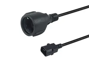 Power cable EQUIP 112106 — IEC C14 to CEE7/3, H05VV-F3G, 0.25 m, 250 V 10 A