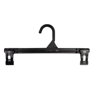 Clothes hangers with clips ORDINETT 129841017 plastic black 30×1.75×14.5 cm
