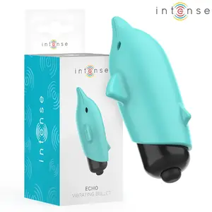 Vibrating Bullet INTENSE ECHO Dolphin Blue, compact personal massager 8×4.7 cm