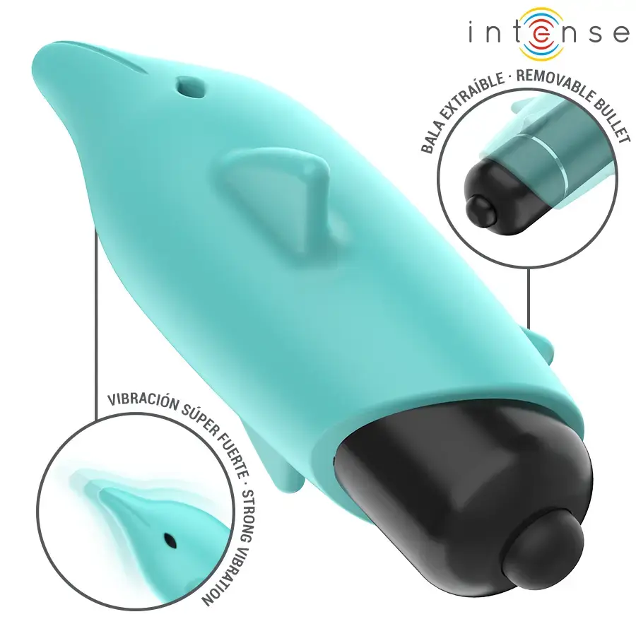 Vibrating Bullet INTENSE ECHO Dolphin Blue 8×4.7 cm Photo 3