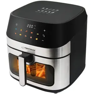 Hot-air fryer ESPERANZA EKA005, 8 L capacity, 1600 W, touch control, 10 programs, stainless steel, black