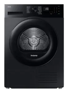Samsung DV90DG52A0ABLE Freestanding Front-load Heat Pump Tumble Dryer with 9 kg Capacity Wi-Fi Control and Black Finish