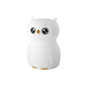 Night Light ANSMANN Owl White Silicone LED Lithium‑Ion — compact rechargeable bedside lamp