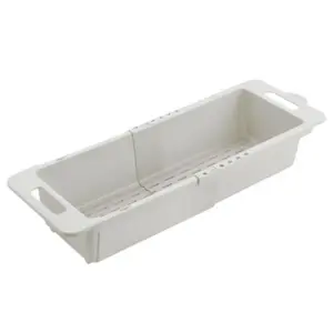 Flexible sink drain DRAIN FLEX by METALTEX, extendable 35/52×18×10 cm, white PP plastic
