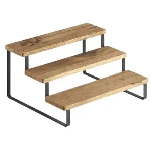 Garšvielu plaukts METALTEX YORK LAVA IT0135.08.06 3 līmeņu melns ar koka akcentiem 27×23×13 cm