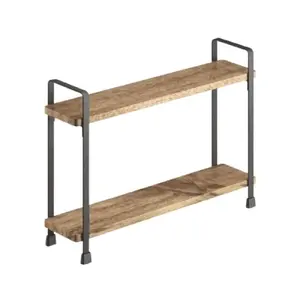 Metal shelf METALTEX YORK LAVA 34×8×23 cm 2-tier, black frame with wood finish