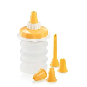 Cake decorating set tescoma IT10630530 — silicone and plastic accordion piping tool, 5 nozzles, ø7.9×h14 cm