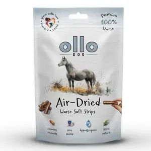 Лакомство из вяленой лошади OLLO 80 г — однокомпонентное, высокобелковое (50,5%), беззерновое и безглютеновое