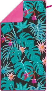 Microfiber Towel Nils Extreme NCR14 160x80 cm – leaf pattern