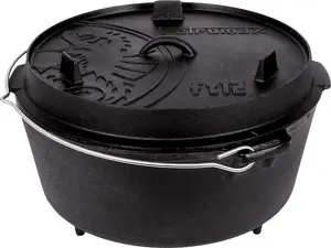 Baking tray/sheet Petromax FT12 round cast iron oven, suitable for bread and meat, 15 kg