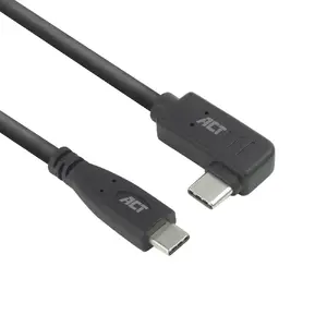 ACT AC7408 USB 3.2 Gen 2 Type-C Kabelis USB Type-C Taisns uz Leņķi 10Gbps 60W 3m Melns