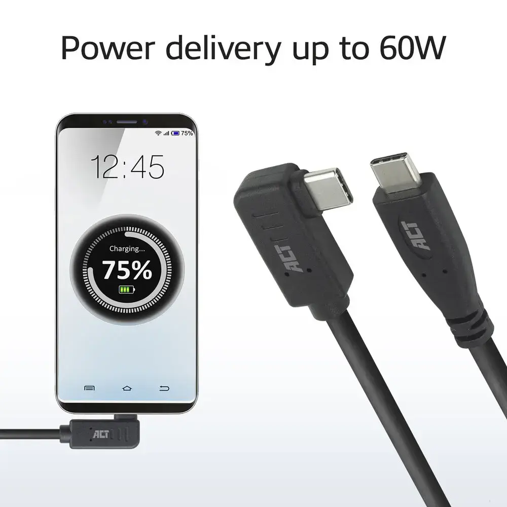 ACT AC7408 USB Type-C Kabelis 3m 10Gbps 60W Photo 4