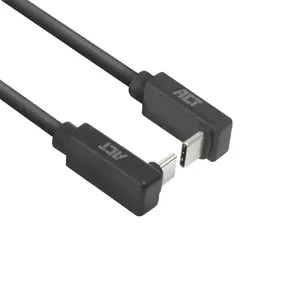 ACT AC7476 USB 3.2 Gen 2 Type-C uz Type-C kabelis ar leņķveida savienotājiem 10Gbps 60W melns