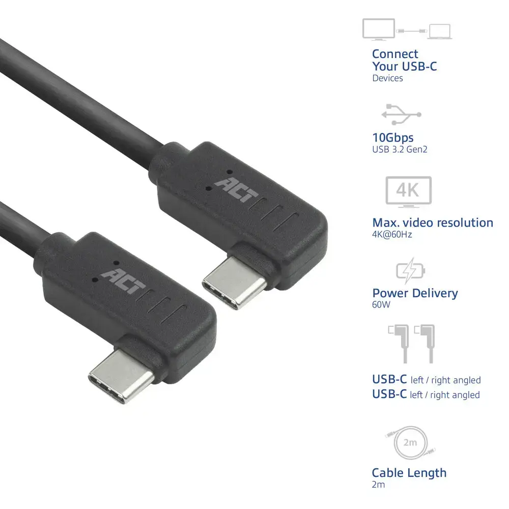 ACT AC7486 USB-C uz USB-C kabelis Photo 2