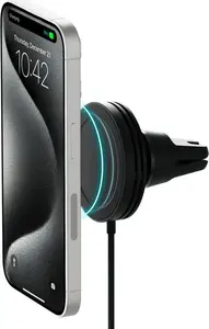 Bezvadu auto ventilācijas stiprinājums iOttie Velox Qi2 MagSafe — VLXWCG212, Qi2 magnētiskā bezvadu uzlāde saderīgām iPhone ierīcēm