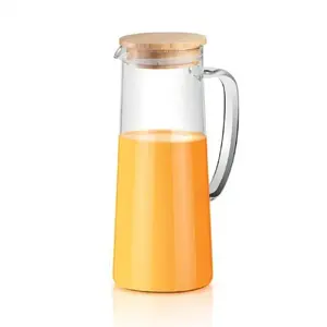 Pitcher tescoma IT10900868 1 L with lid — bamboo handle and glass body