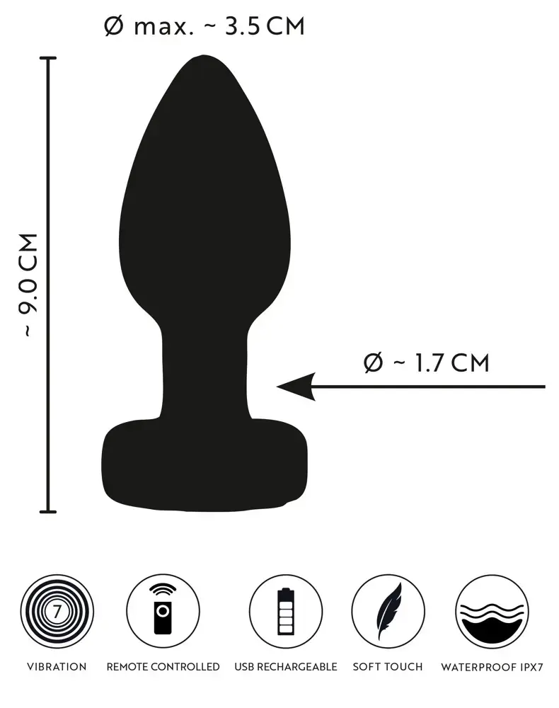 ANOS RC Flashing Butt Plug силикон 9 см Photo 12