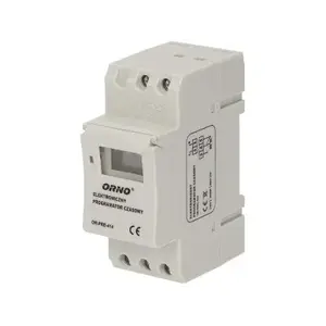 ORNO electronic timer OR-PRE-414 — 16 programs, 2-module DIN rail timer switch