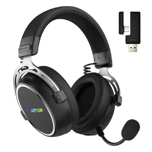 HATOR Hypergang 3 Wireless spēļu austiņas, pilna izmēra, Bluetooth, USB Type-C, melnas