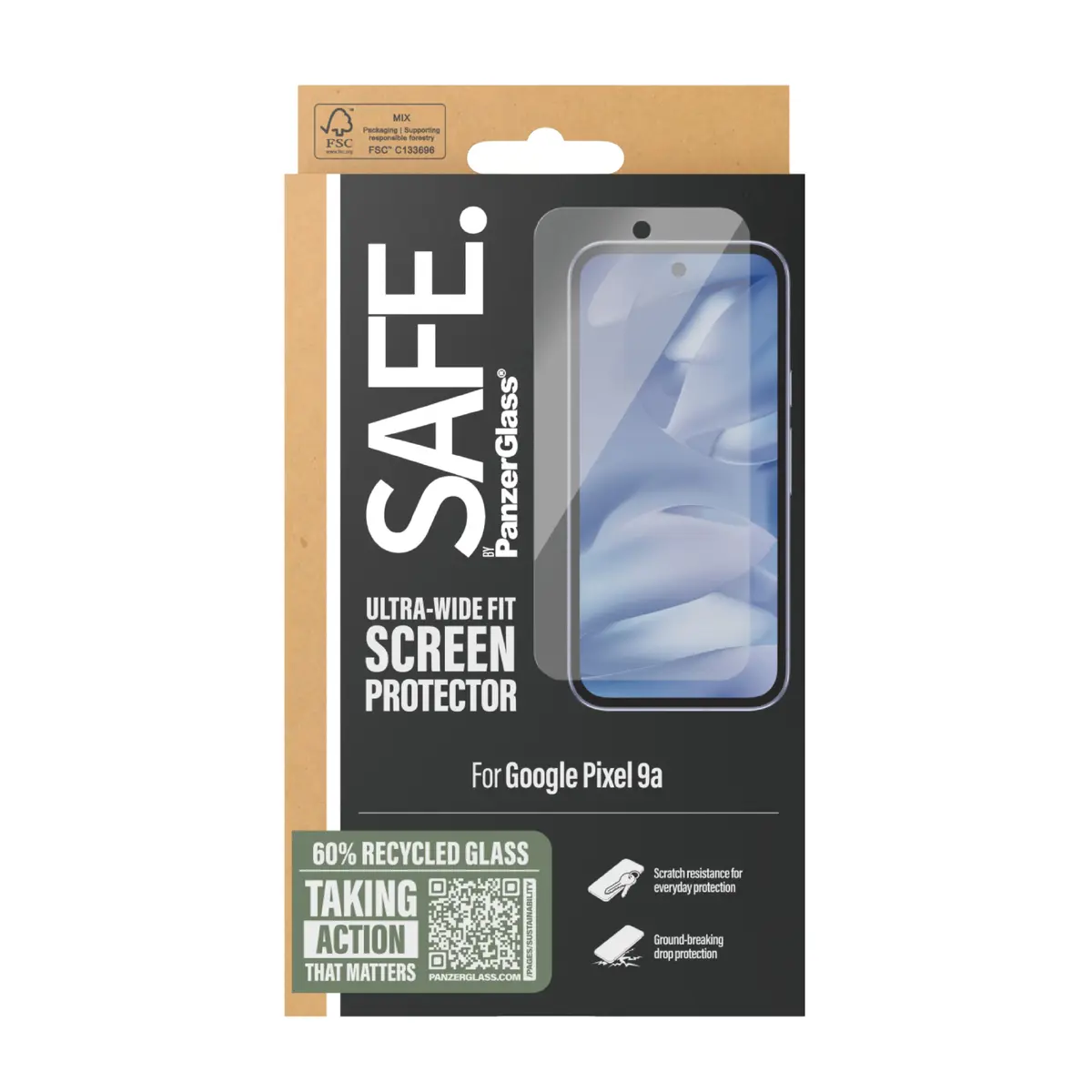 Защитное стекло PanzerGlass SAFE. by ® Google Pixel 9a Photo 3