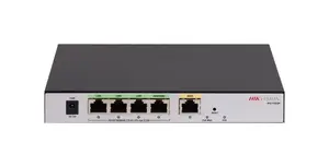 Hikvision DS-3WG105GP-SI vadu maršrutētājs ar Fast Ethernet, Gigabit Ethernet, 128 MB zibatmiņu un 256 MB iekšējo atmiņu melnā un pelēkā krāsā