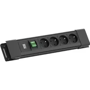 Barošanas sloksne Bachmann CONNECTUS 4xUTE 1xSchalter 2.0 m CEE7/7 melna