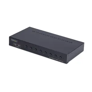 KVM slēdzis StarTech 8-portu DisplayPort R8AD122-KVM-SWITCH, 4K@60Hz DP1.2, 4-portu USB koncentrators, 1U skapis, USB tastatūra/pele
