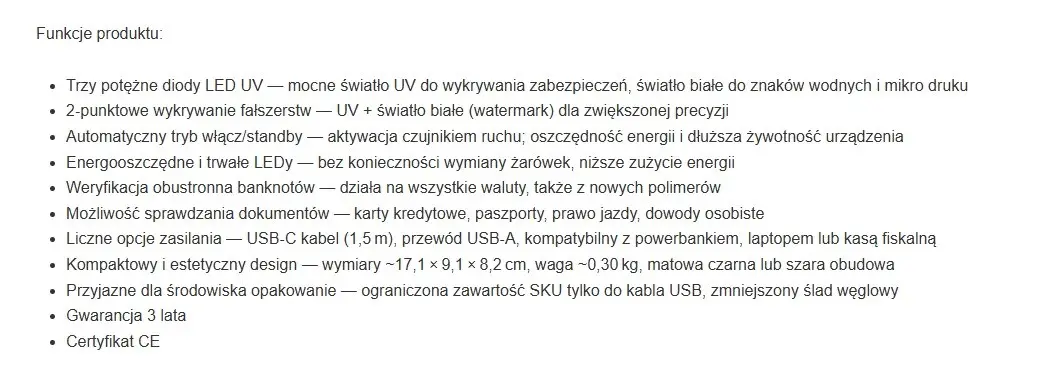 Viltotu banknošu detektors Safescan 131-0723 Melns
