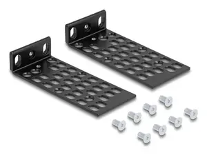 Mounting kit DELOCK 67281 — metal rack accessory, black, universal 2-piece set