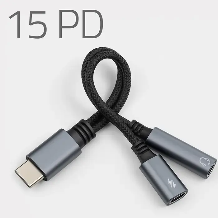 QOLTEC USB-C to 3.5mm jack adapter PD 15W Photo 5
