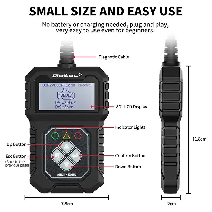 OBDII ierīce QOLTEC ProLine 50684 Photo 6