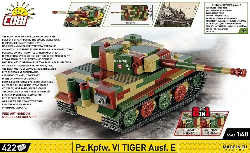 Cobi Pz.Kpfw. VI Tiger Ausf. E 1:35 model kit Photo 7
