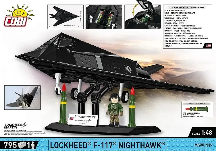 Modelis Cobi Lockheed F-117 Nighthawk 1:48 Photo 7