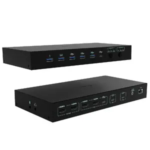 ITEC i-tec USB-C KVM Dock PRO for Three Hosts, Dual Video, 2x Power Delivery (max 92W), USB 3.2, 10 Gbps, Gigabit Ethernet