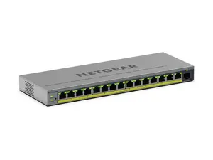 Управляемый L2/L3 гигабитный PoE-коммутатор Netgear GS116EP — 16x RJ-45 10/100/1000, 1x SFP, серый
