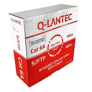 Сетевой кабель Q-LANTEC KIS6ALSOH100DQ S/FTP Cat.6A, 100 м, серый, 23 AWG, многожильный, оболочка PVC