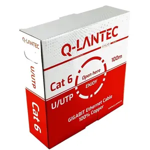 Network cable Q-LANTEC KIU6PVC100Q U/UTP Cat.6A stranded copper 100 m PVC grey, Ø 5.8 mm, AWG 23