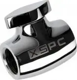 Ball valve XSPC G1/4 Brass Silver‑Chrome for liquid cooling systems