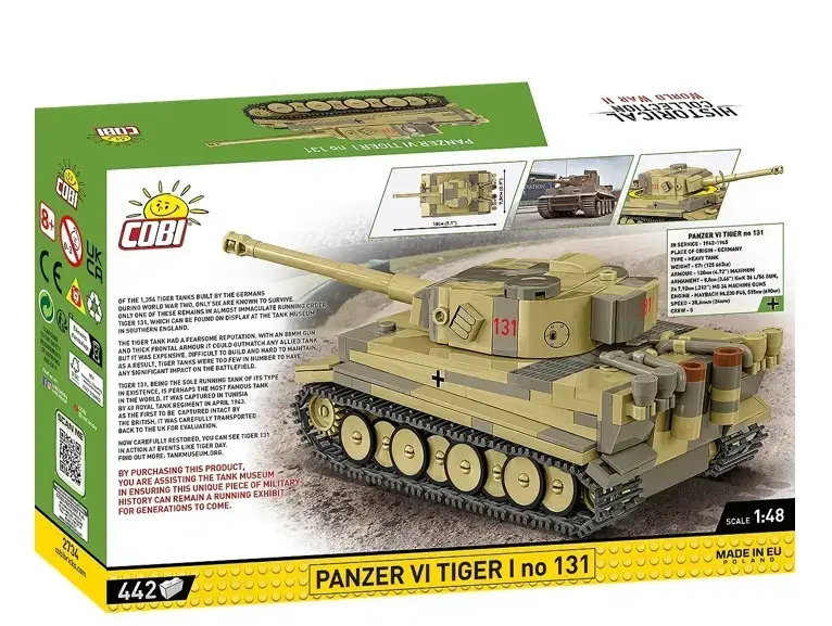 Cobi Panzer VI Tiger I konstruktors 442 detaļas Photo 2