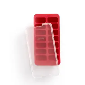 Lekue Ledus kubiņu veidne taisnstūra ar vāciņu - Red