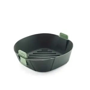 Basket accessory for air fryer Lekue 887147, universal fit, 220×220×85 mm, green