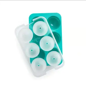 Ice cube tray Lekue XL Sphere Turquoise — Lekue XL spherical ice mold, turquoise