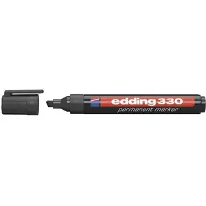 Перманентный маркер Edding 330 — чёрный, скошенный наконечник, постоянное чернило