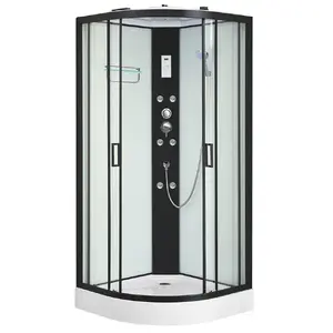 Shower cabin AMUE AMO-0545-8 80×80×215 cm — corner massage cabin with sliding doors
