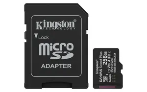 MicroSDXC memory card KINGSTON 256GB UHS‑I Canvas Select Plus Gen3, Class 10, 150 MB/s, A1, V10