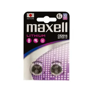 Coin cell battery MAXELL CR2016 3V, LiMnO2 single-use, 90 mAh — 2 pcs blister