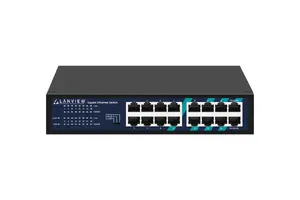 Неуправляемый гигабитный сетевой коммутатор Lanview LVN-1U-16PORT-1G с 16 портами RJ-45 и коммутационной способностью 32 Гбит/с