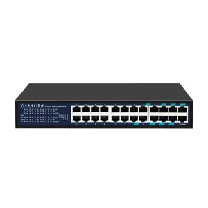 Nevaldāms pārslēdzējs Lanview LVN-1U-24PORT-1G — 24 porti, pilns Gigabit, 1U skapis
