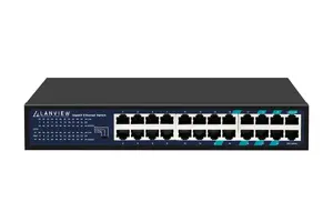Lanview LVN-1U-24PORT-1G Neuzraudzīts Gigabit Ethernet tīkla slēdzis ar 24 RJ-45 portiem un 48 Gbit/s komutācijas jaudu