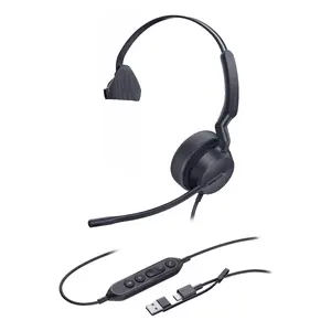 Headset Yealink UH42 Mono UC USB-C/A — Wired, 20–20000 Hz, 2.15 m cable, 116 g, Black